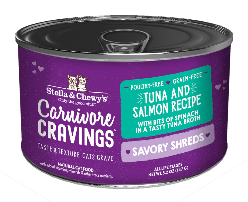 Stella & Chewy's Carnivore Cravings Savory Shreds Tuna & Salmon in Broth | 5.2oz