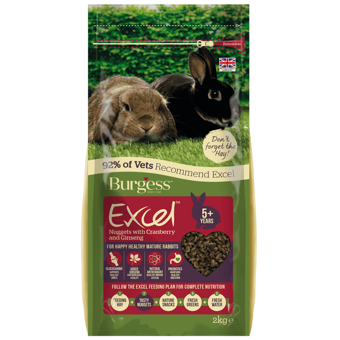 Burgess Excel Mature Rabbit Nuggets with Cranberry & Ginseng | 2kg