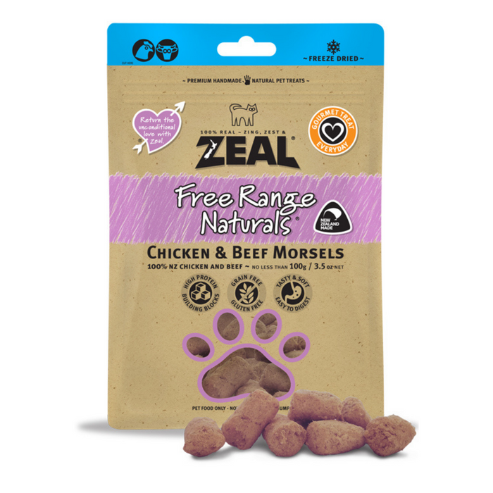 Zeal Freeze-Dried Chicken & Beef Morsels | 100g