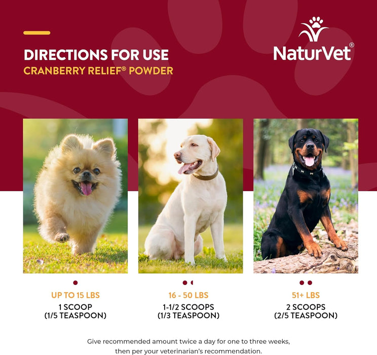 NaturVet Cranberry Relief Powder with Echinacea for Urinary Health | 50g