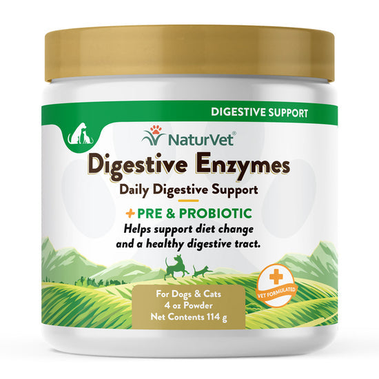 NaturVet Digestive Enzymes Powder with Prebiotics & Probiotics | 227g