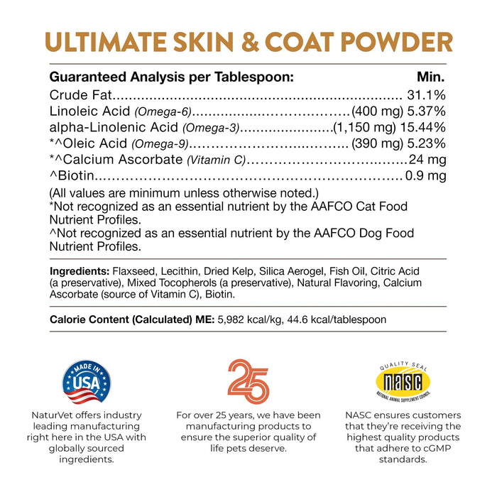 NaturVet Ultimate Skin & Coat Powder with Omega-3, 6 & 9 | 396g
