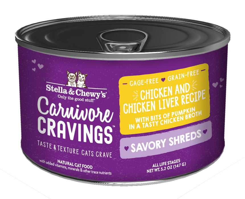 Stella & Chewy's Carnivore Cravings Savory Shreds Chicken & Chicken Liver in Broth | 5.2oz