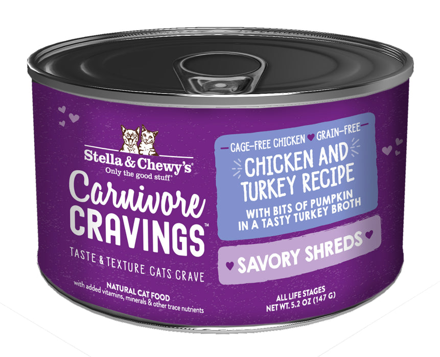 Stella & Chewy's Carnivore Cravings Savory Shreds Chicken & Turkey in Broth | 5.2oz