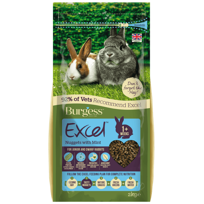 Burgess Excel Junior & Dwarf Rabbit Nuggets with Mint | 2kg