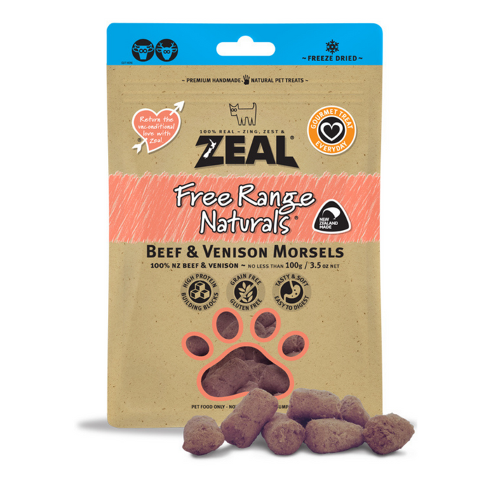 Zeal Freeze-Dried Beef & Venison Morsels | 100g